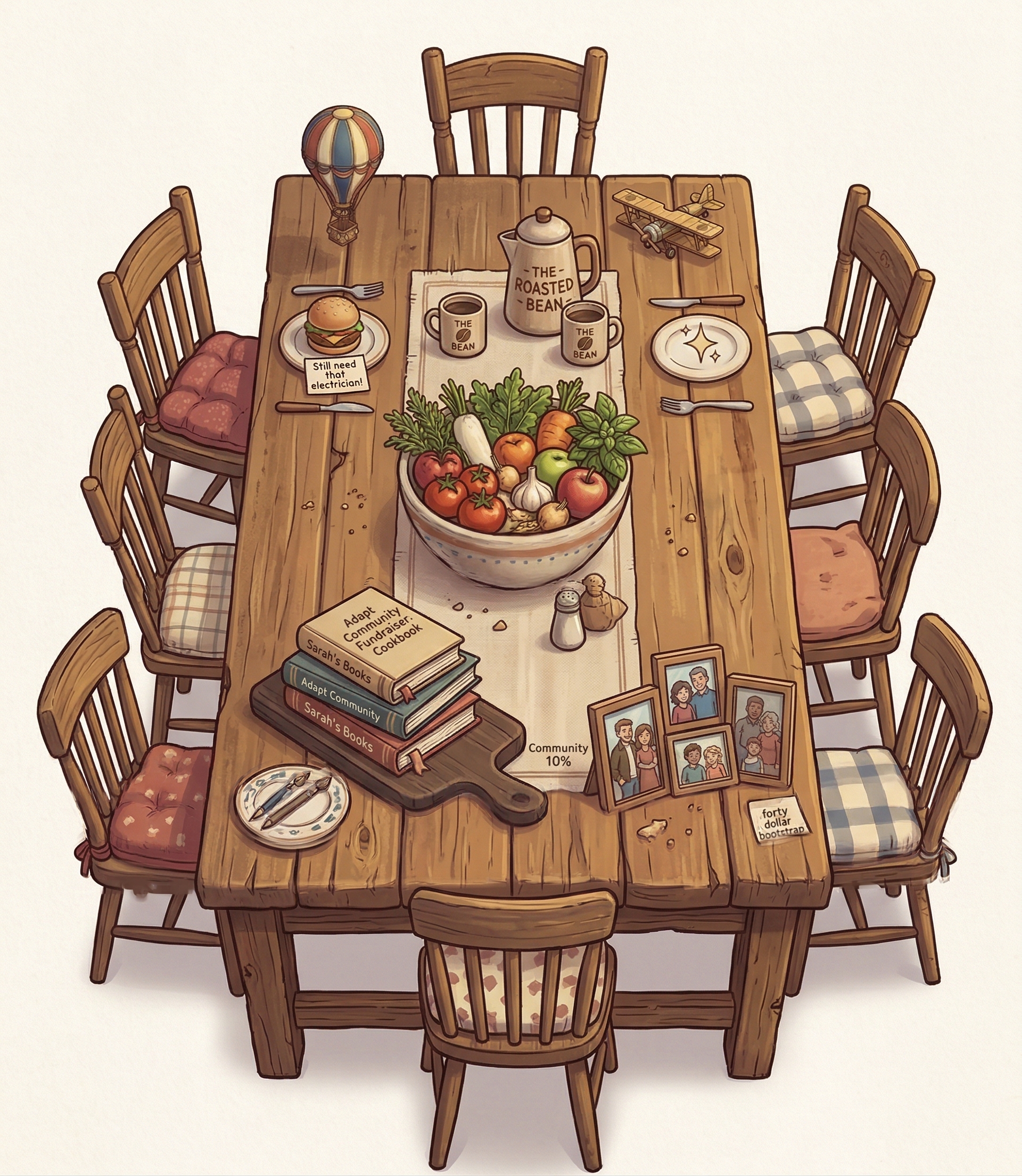 Kitchen table with Scribbles